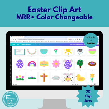 Easter Color Changeable Clip Arts