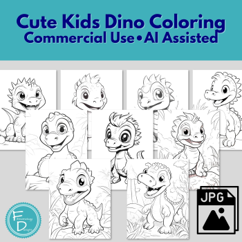 Cute Kids Dinosaur Coloring Pages